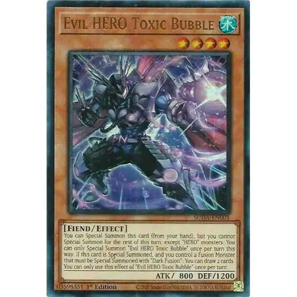YuGiOh Trading Card Game Supreme Darkness Ultra Rare Evil HERO Toxic Bubble SUDA-EN001