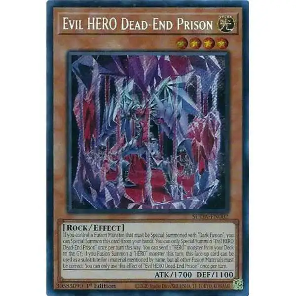 YuGiOh Trading Card Game Supreme Darkness Secret Rare Evil HERO Dead-End Prison SUDA-EN002