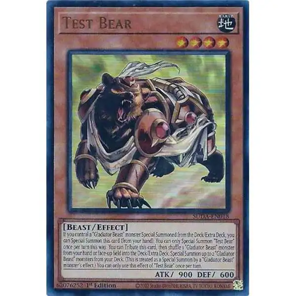 YuGiOh Trading Card Game Supreme Darkness Ultra Rare Test Bear SUDA-EN018
