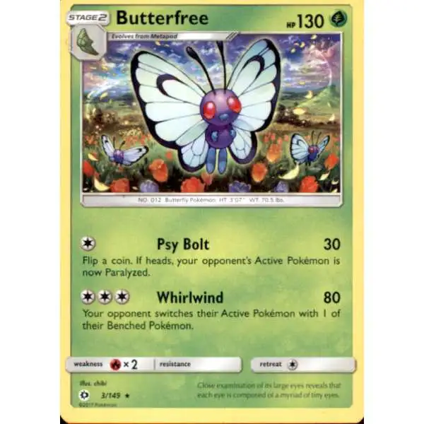 Pokemon Sun & Moon Base Set Rare Butterfree #3
