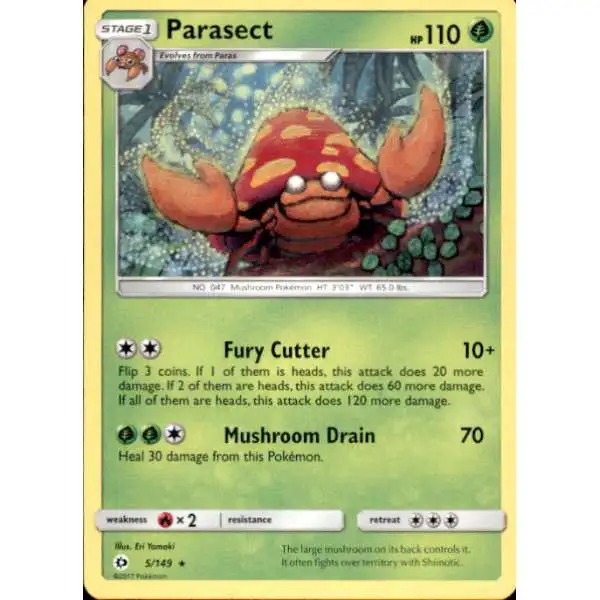 Pokemon Sun & Moon Base Set Rare Parasect #5