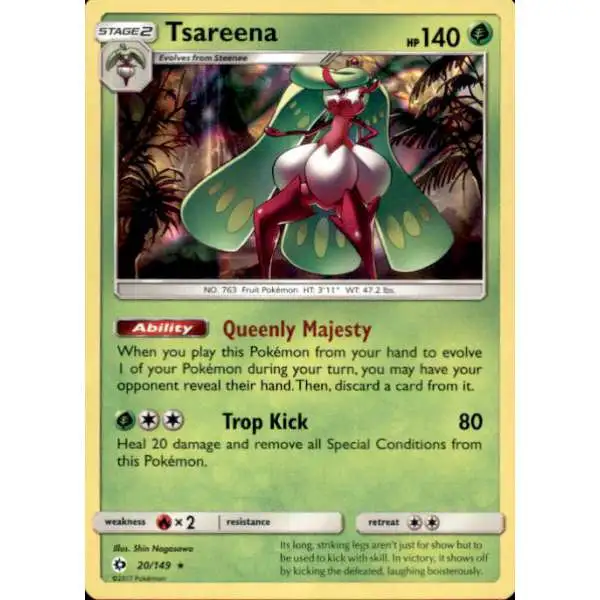 Pokemon Sun & Moon Base Set Rare Holo Tsareena #20