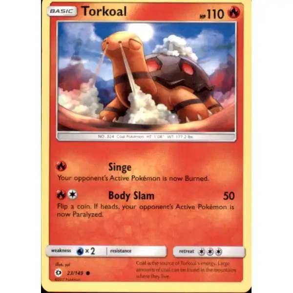 Pokemon Sun & Moon Base Set Common Torkoal #23