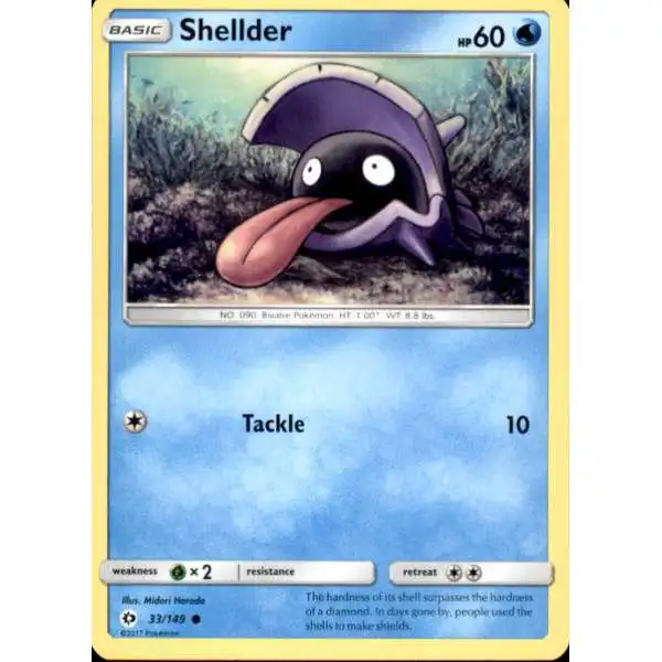 Pokemon Sun & Moon Base Set Common Shellder #33