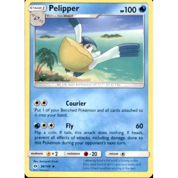Pokemon Sun & Moon Base Set Uncommon Pelipper #38