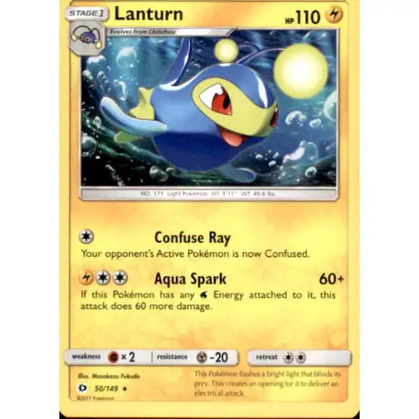 Pokemon Sun & Moon Base Set Rare Lanturn #50