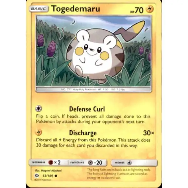 Pokemon Sun & Moon Base Set Common Togedemaru #53