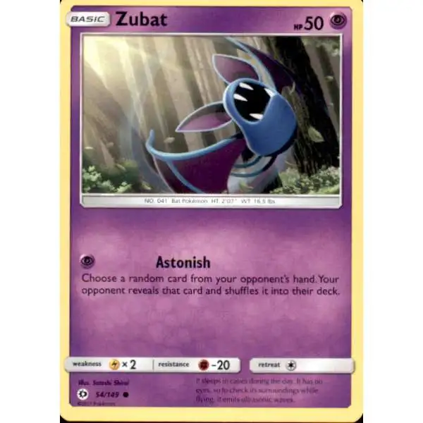 Pokemon Sun & Moon Base Set Common Zubat #54