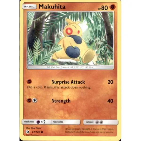 Pokemon Sun & Moon Base Set Common Makuhita #67