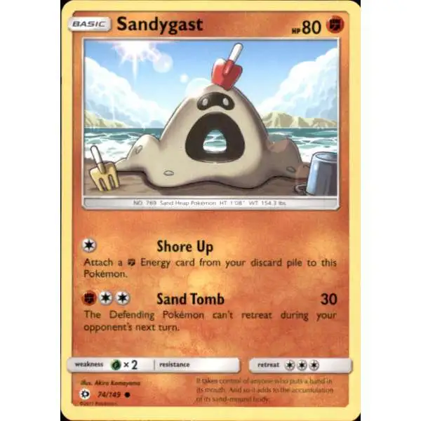 Pokemon Sun & Moon Base Set Common Sandygast #74