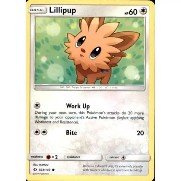 Pokemon Sun & Moon Base Set Common Lillipup #103