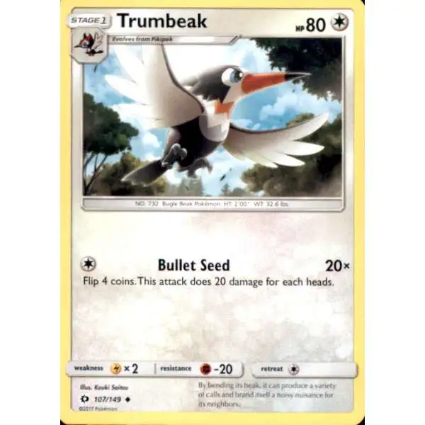 Pokemon Sun & Moon Base Set Uncommon Trumbeak #107