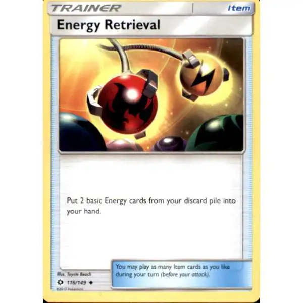 Pokemon Sun & Moon Base Set Uncommon Energy Retrieval #116