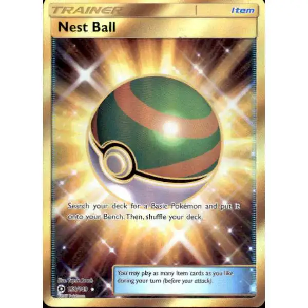 Pokemon Sun & Moon Base Set Secret Rare Nest Ball #158