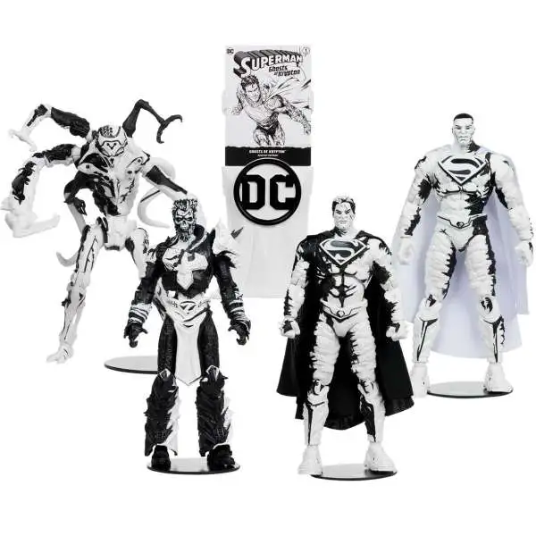 McFarlane Toys DC Page Punchers Gold Label Collection Brainiac, Ghost of Zod, Superman & Earth-2 Superman Exclusive Action Figure 4-Pack [Sketch Edition, Ghost of Krypton]
