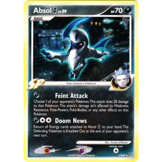 Pokemon Platinum Supreme Victors Holo Rare Absol G #1 [Moderately Played]