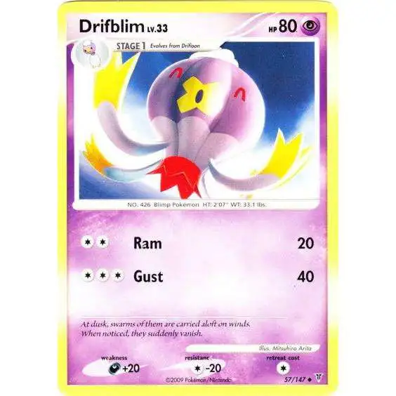 Pokemon Platinum Supreme Victors Uncommon Drifblim #57 [Moderately Played]
