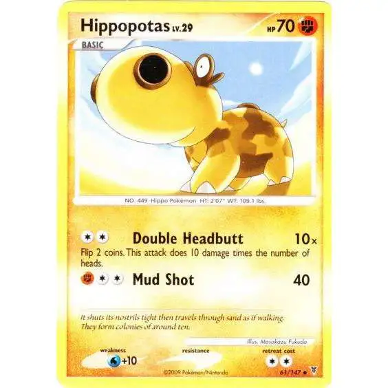 Pokemon Platinum Supreme Victors Uncommon Hippopotas #61