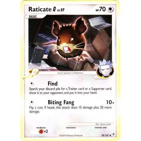 Pokemon Platinum Supreme Victors Uncommon Raticate G #78
