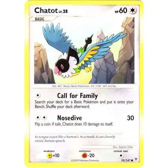 Pokemon Platinum Supreme Victors Common Chatot #95 [Moderately Played]