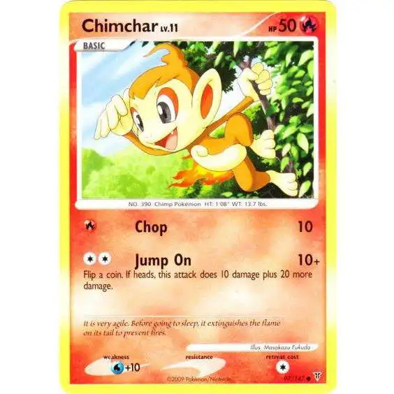 Pokemon Platinum Supreme Victors Common Chimchar #97 [Moderately Played]