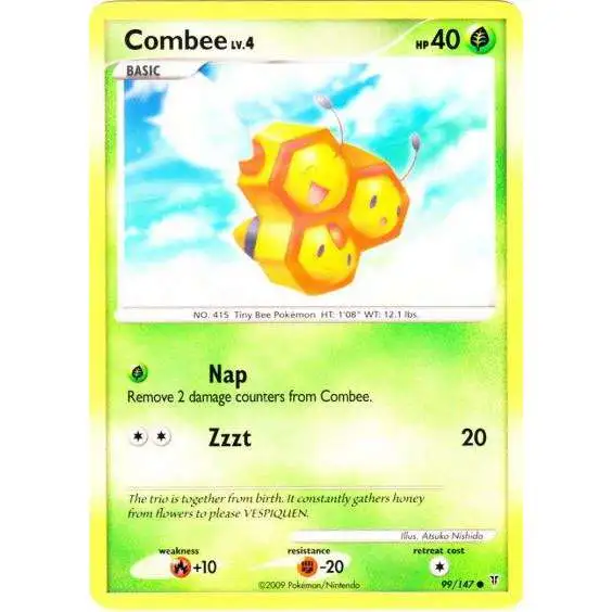 Pokemon Platinum Supreme Victors Common Combee #99 [Moderately Played]