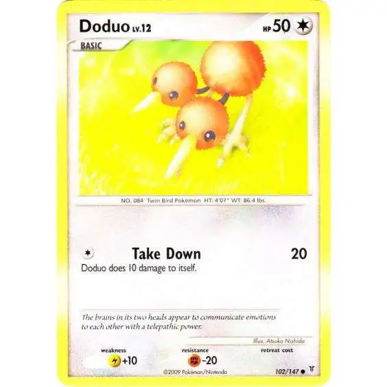 Pokemon Platinum Supreme Victors Common Doduo #102 [Moderately Played]