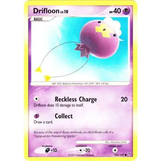Pokemon Platinum Supreme Victors Common Drifloon #103 [Moderately Played]