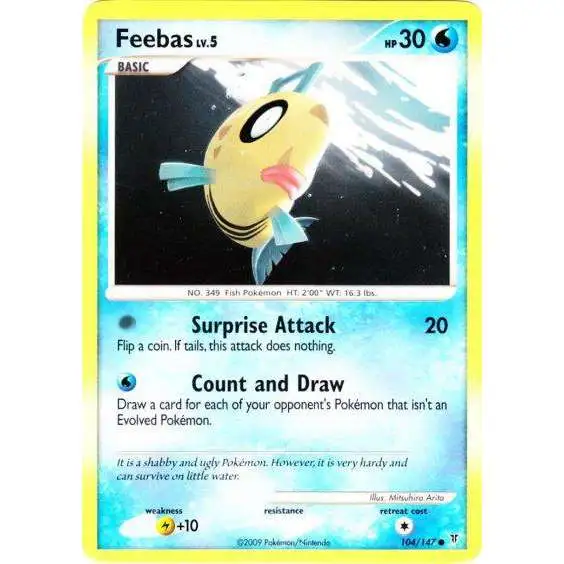 Pokemon Platinum Supreme Victors Common Feebas #104 [Moderately Played]