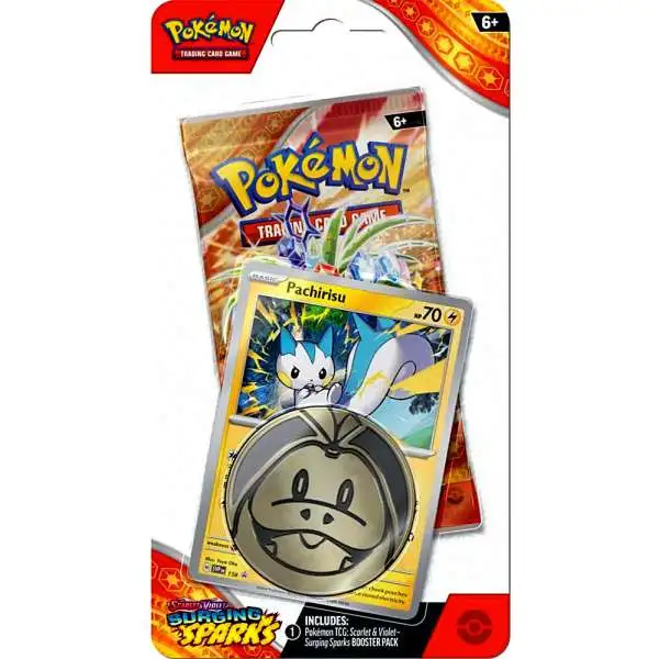 Pokemon Scarlet & Violet Surging Sparks Pachirisu Checklane BLISTER Pack [Booster Pack, Promo Card & Coin]
