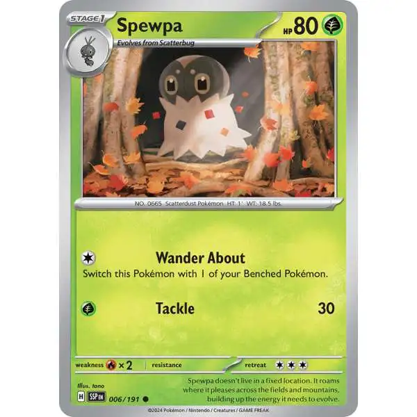 Pokemon Trading Card Game Surging Sparks Common Spewpa #6