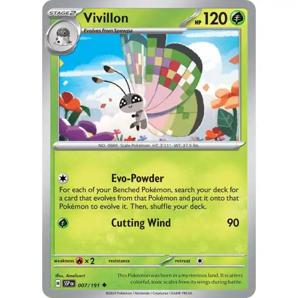 Pokemon Trading Card Game Surging Sparks Uncommon Vivillon #7