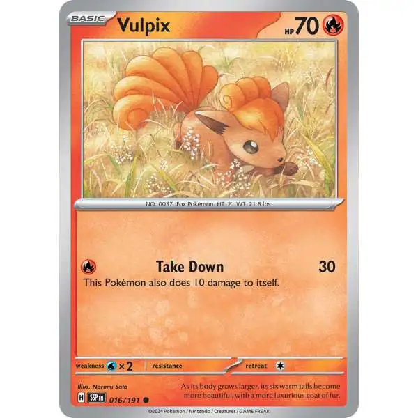 Pokemon Trading Card Game Surging Sparks Common Vulpix #16