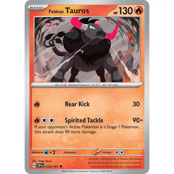 Pokemon Trading Card Game Surging Sparks Uncommon Paldean Tauros #18