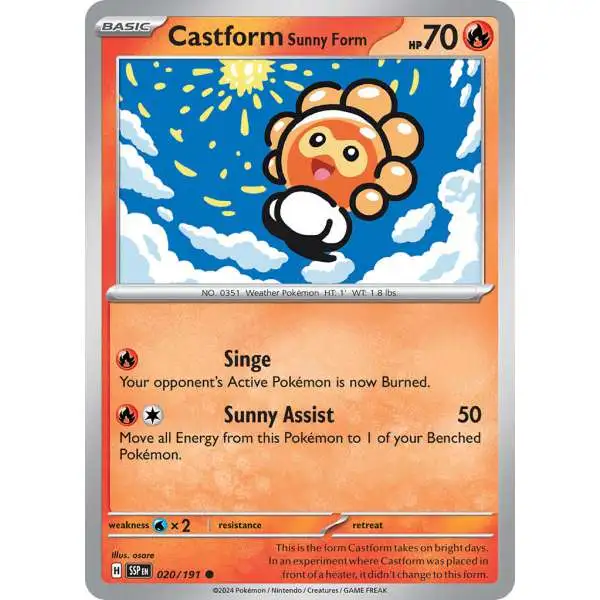Pokemon Trading Card Game Surging Sparks Common Castform Sunny Form #20