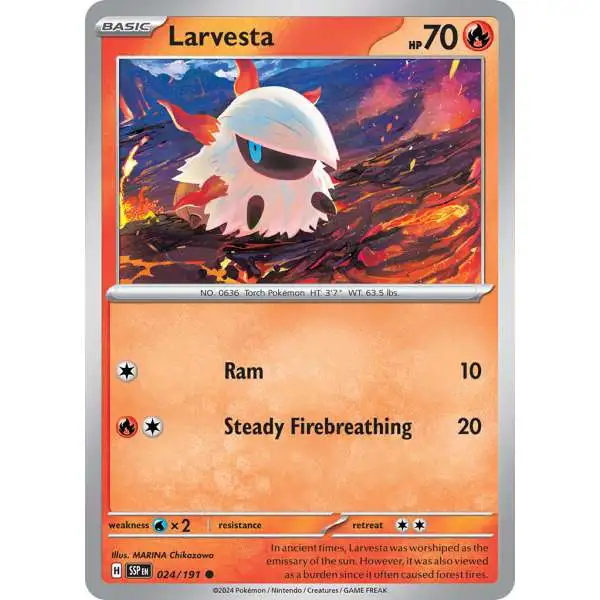 Pokemon Trading Card Game Surging Sparks Common Larvesta #24