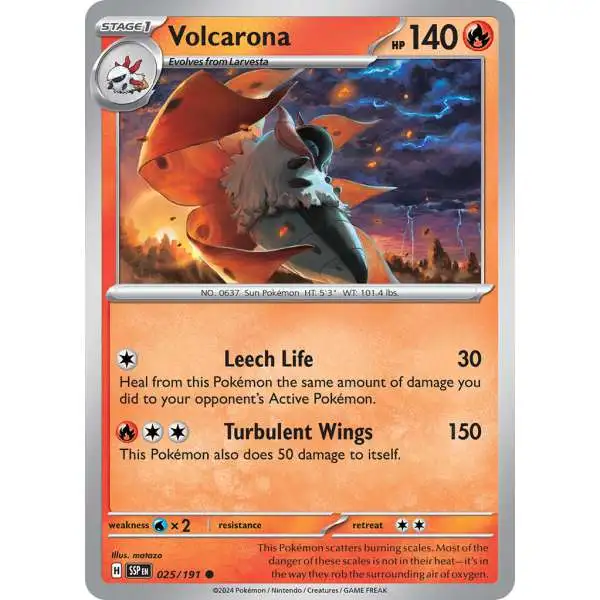 Pokemon Trading Card Game Surging Sparks Common Volcarona #25