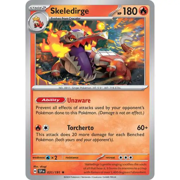 Pokemon Trading Card Game Surging Sparks Rare Skeledirge #31