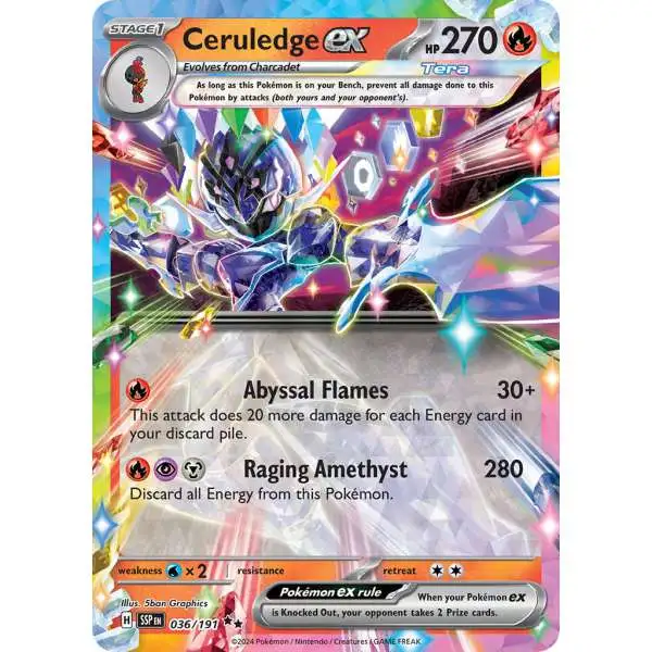 Pokemon Trading Card Game Surging Sparks Double Rare Ceruledge ex #36