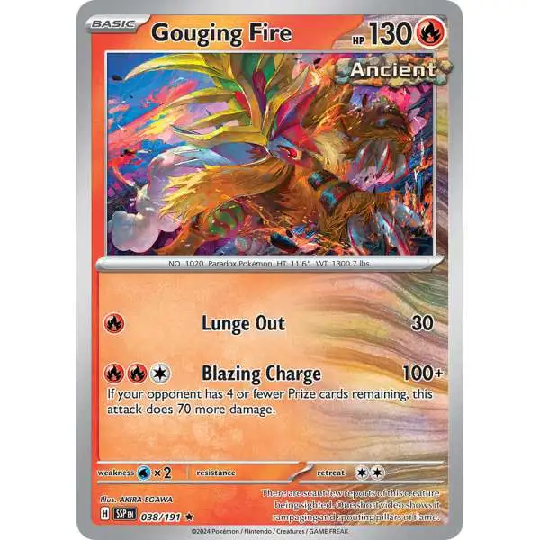 Pokemon Trading Card Game Surging Sparks Rare Gouging Fire #38