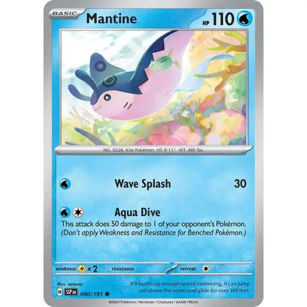 Pokemon Mantine Card - Neo Genesis 64 Common 1st Edition Trading Card