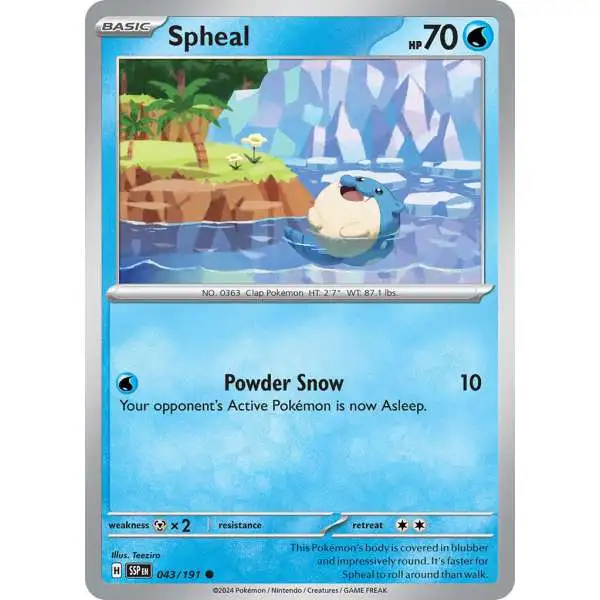 Pokemon Trading Card Game Surging Sparks Common Spheal #43