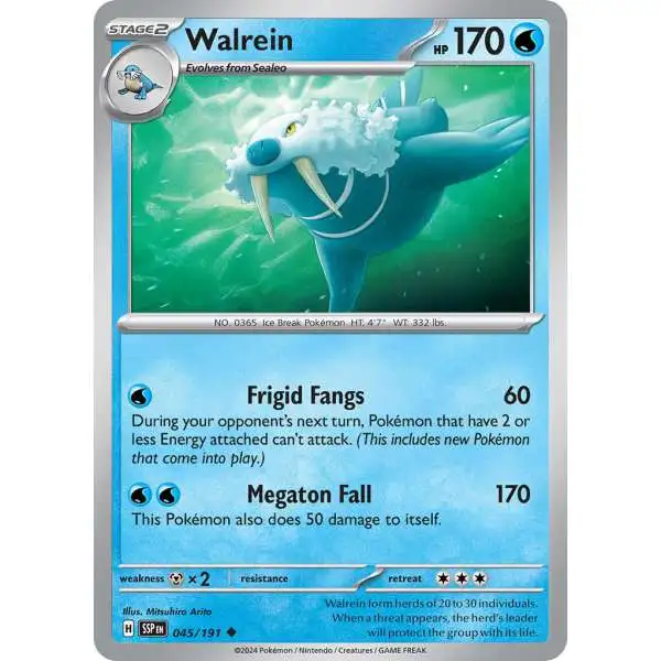 Pokemon Trading Card Game Surging Sparks Uncommon Walrein #45