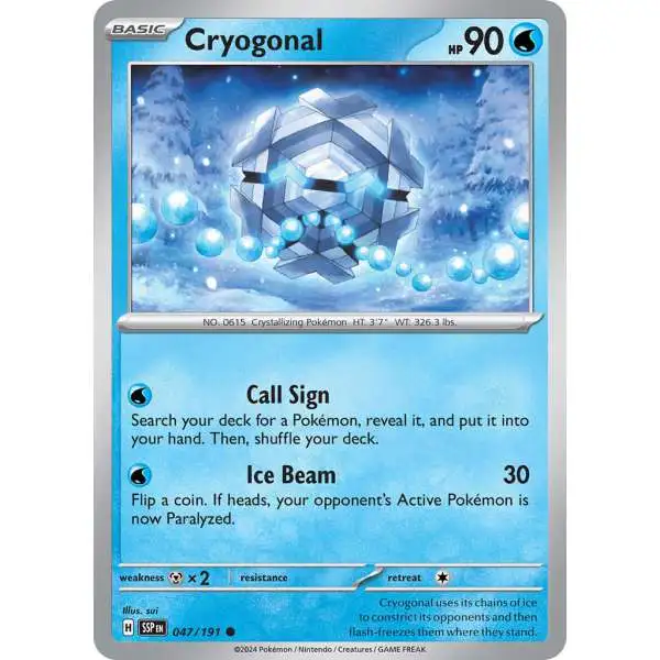 Pokemon Trading Card Game Surging Sparks Common Cryogonal #47