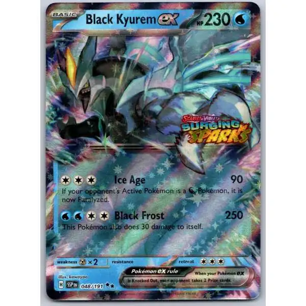 Pokemon Trading Card Game Surging Sparks Double Rare Black Kyurem ex #48 [Oversized]