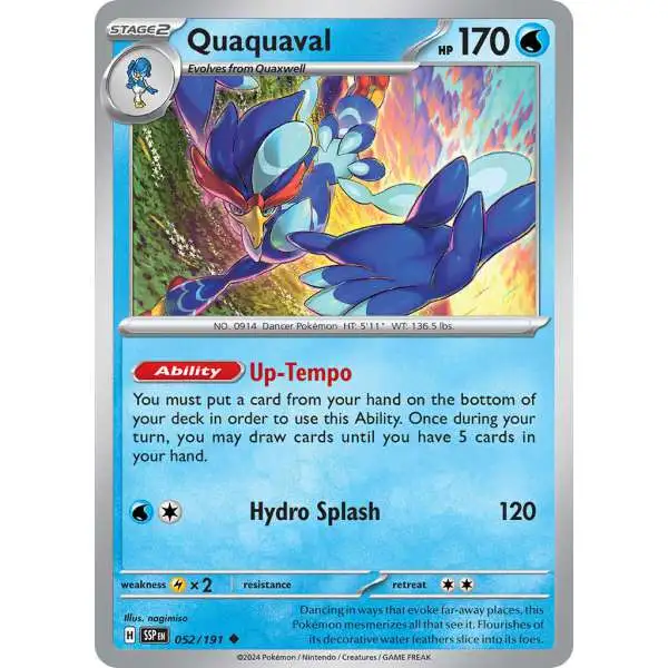 Pokemon Trading Card Game Surging Sparks Uncommon Quaquaval #52