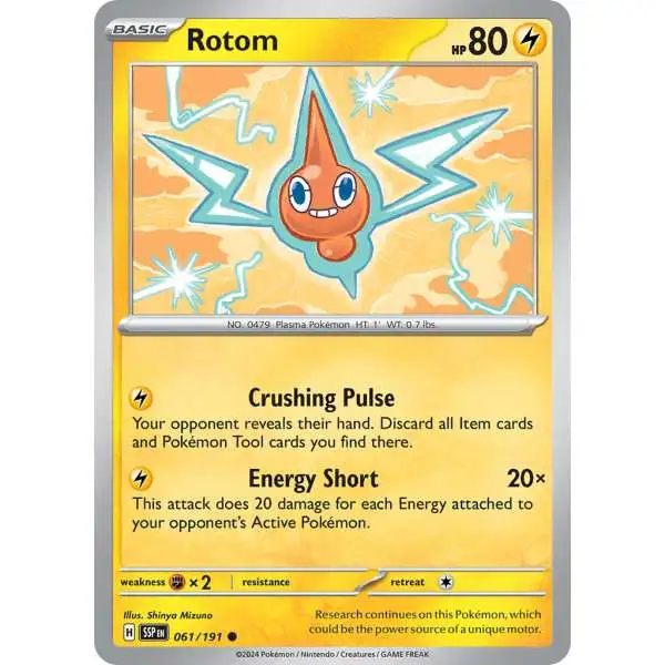 Pokemon Trading Card Game Surging Sparks Common Rotom #61