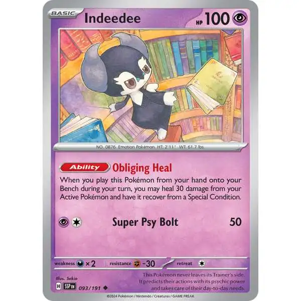 Pokemon Trading Card Game Surging Sparks Uncommon Indeedee #93