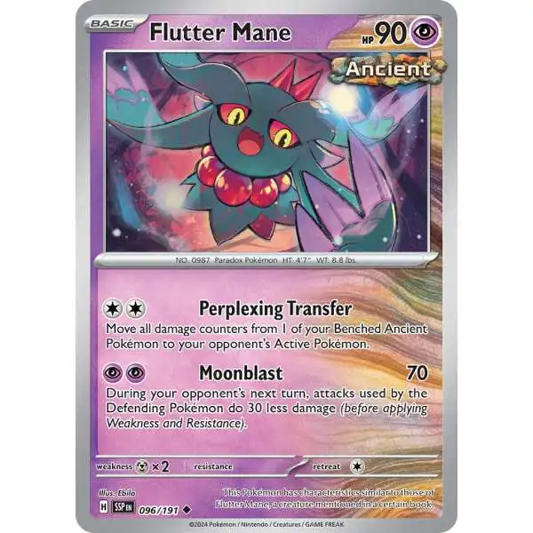 Pokemon Trading Card Game Surging Sparks Uncommon Flutter Mane #96