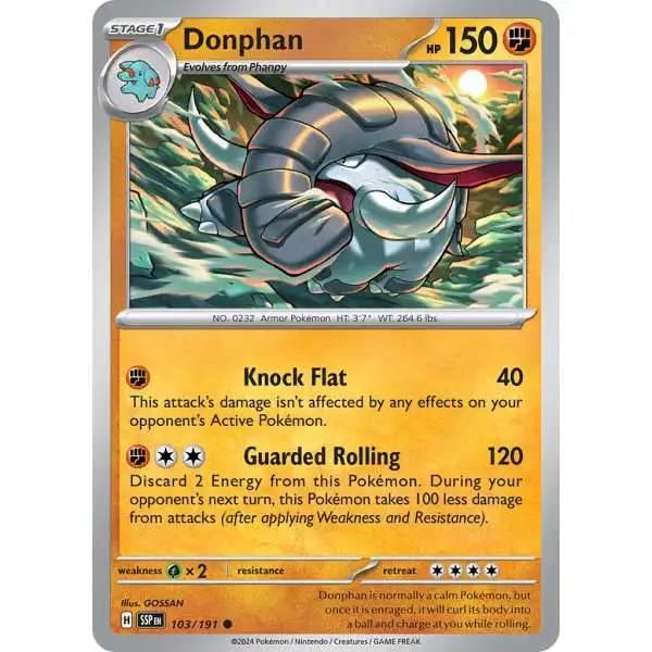 Pokemon Trading Card Game Surging Sparks Common Donphan #103